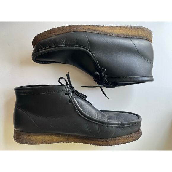 Clark’s‎ Wallace Desert Chukka Boots Black Leather Men’s Size 11.5M - Picture 8 of 9